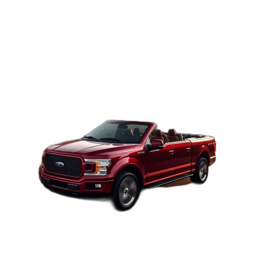 car, 3d render, photorealistic, red, convertible, truck, speeds, down transparent PNG cut-out