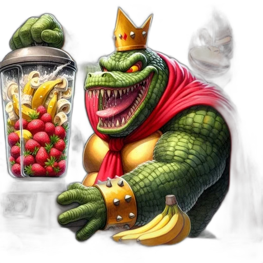food, concept art, fantasy art, comic book art, pixel art, large, reptilian, creature transparent PNG cut-out
