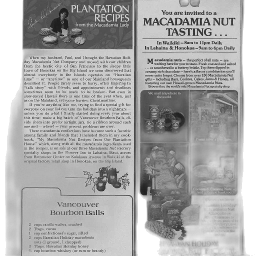 advertisement, hawaiian, holiday, macadamia, nut, factory, featuring, recipes transparent PNG cut-out