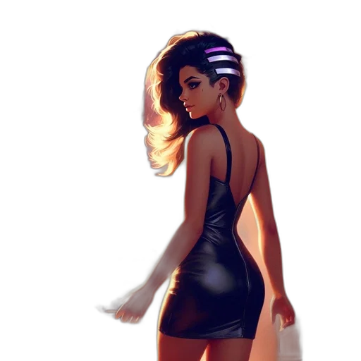 dress, mask, concept art, fantasy art, pixel art, cartoon, neon lights, outer space transparent PNG cut-out