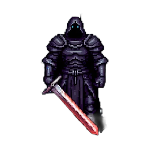 sword, staff, weapon, pixel art, concept art, fantasy art, vaporwave, dark transparent PNG cut-out