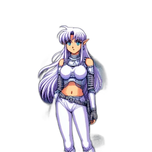 robot, pixel art, concept art, fantasy art, anime, outer space, pastel, monochrome transparent PNG cut-out