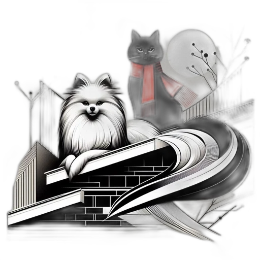 concept art, cartoon, comic book art, photorealistic, stylized, illustration, features, dog transparent PNG cut-out