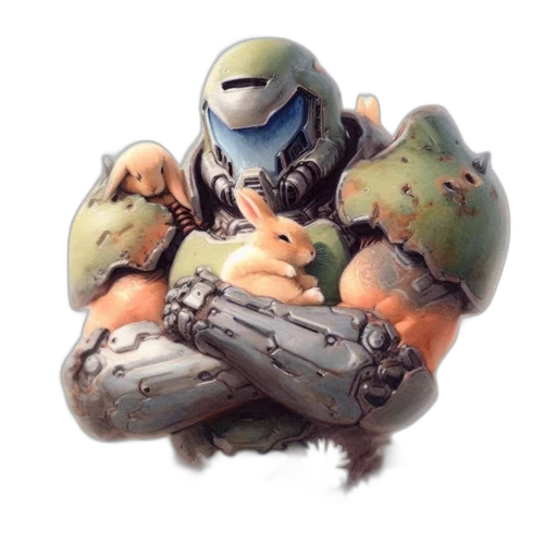 robot, weapon, creature, jacket, concept art, pixel art, watercolor, 3d render transparent PNG cut-out