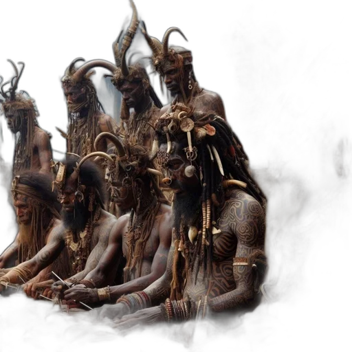 mask, staff, concept art, fantasy art, photorealistic, 3d render, fog, fire transparent PNG cut-out