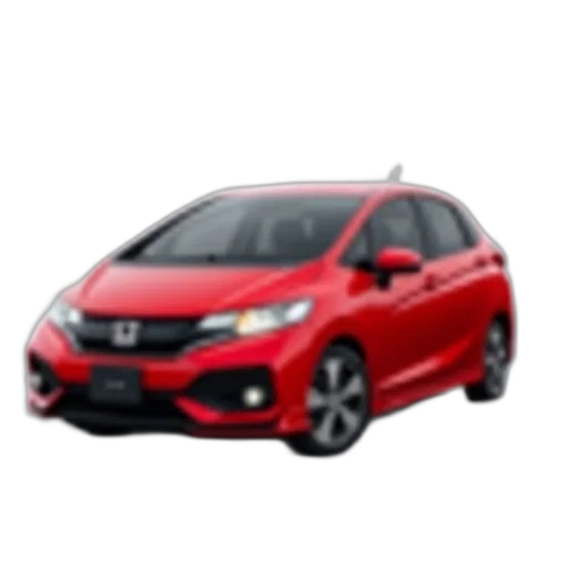 car, 3d render, red, honda, fit, hatchback, displayed, against transparent PNG cut-out