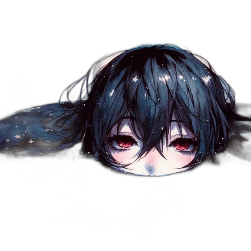 mask, hair, creature, face, watercolor, anime, concept art, pixel art transparent PNG cut-out