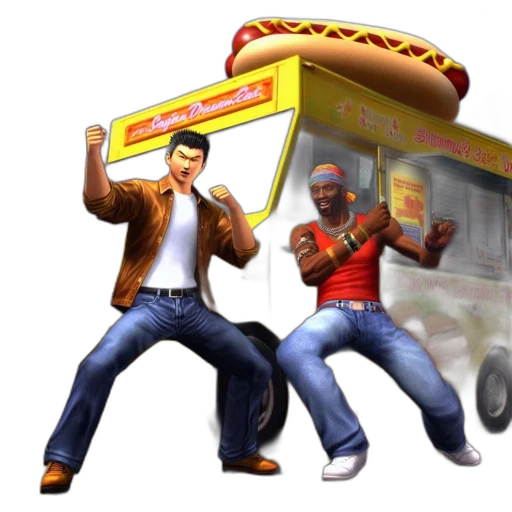 food, car, concept art, 3d render, pixel art, photorealistic, two, male transparent PNG cut-out