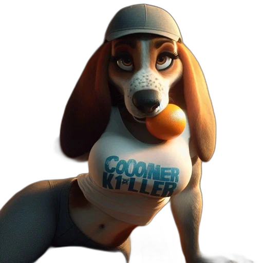 animal, 3d render, concept art, cartoon, photorealistic, anthropomorphic, brown, dog transparent PNG cut-out