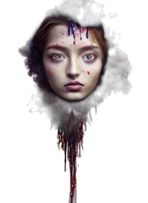 face, crown, creature, photorealistic transparent PNG cut-out