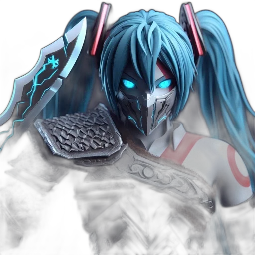 robot, mask, weapon, face, concept art, anime, fantasy art, cyberpunk transparent PNG cut-out