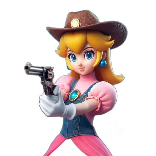 weapon, hat, staff, animal, concept art, 3d render, vaporwave, cartoon transparent PNG cut-out