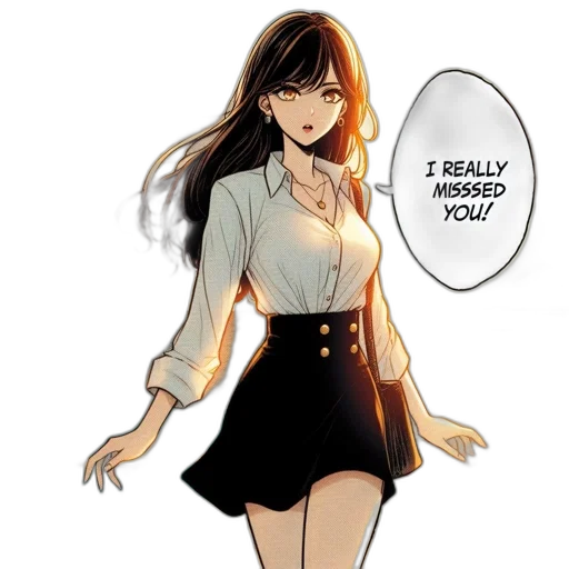 dress, comic book art, anime, concept art, cartoon, woman, long, brown transparent PNG cut-out