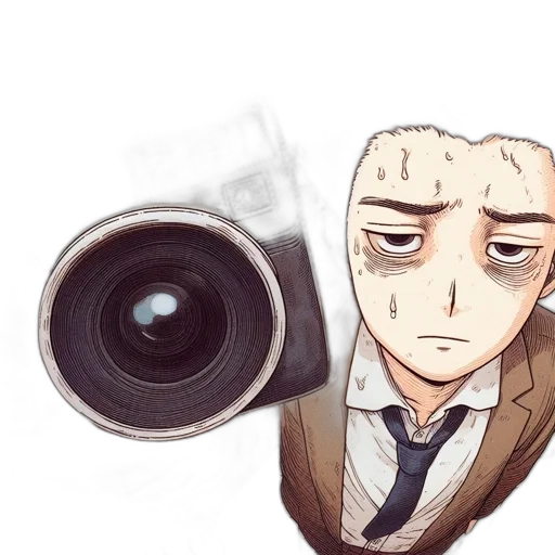 weapon, staff, robot, face, cartoon, watercolor, concept art, comic book art transparent PNG cut-out