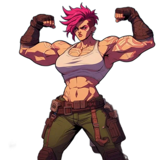 weapon, concept art, pixel art, anime, cyberpunk, two, animated, characters transparent PNG cut-out