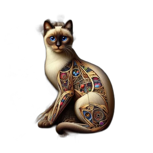 jewelry, staff, animal, fantasy art, concept art, photorealistic, watercolor, cat transparent PNG cut-out