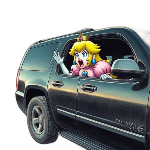 car, weapon, animal, crown, vaporwave, concept art, pixel art, photorealistic transparent PNG cut-out