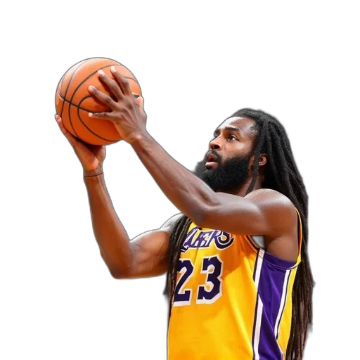 hair, animal, concept art, 3d render, photorealistic, cartoon, basketball, player transparent PNG cut-out