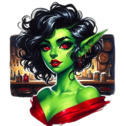 face, fantasy art, comic book art, pixel art, concept art, neon lights, green, red transparent PNG cut-out