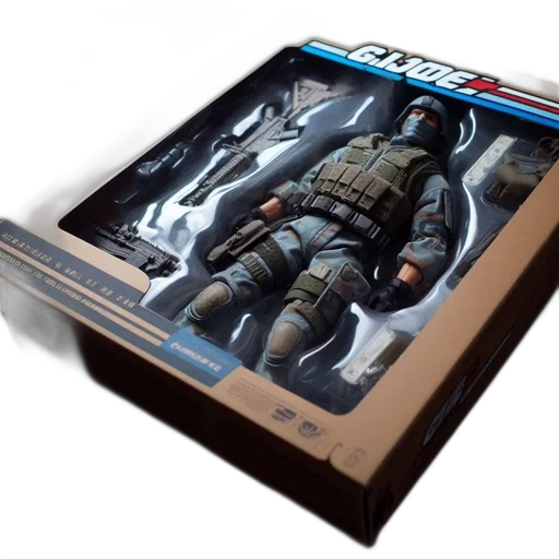 concept art, unboxed, joe, action, figure, shown, within, original transparent PNG cut-out