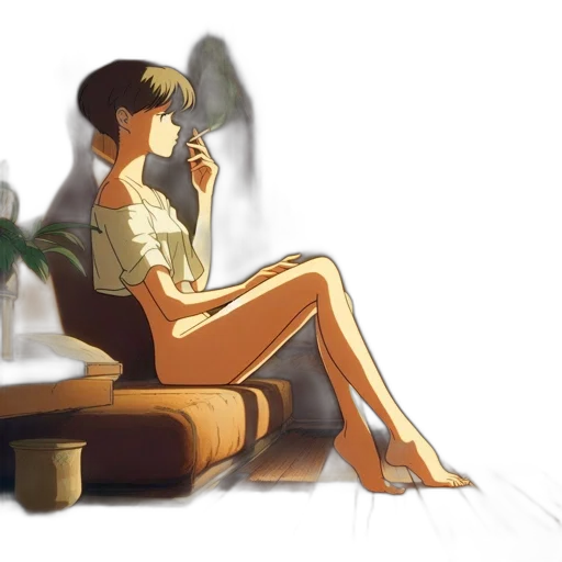 furniture, dress, concept art, watercolor, photorealistic, anime, sunset, neon lights transparent PNG cut-out