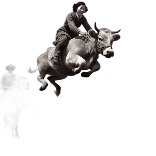 animal, concept art, photorealistic, fantasy art, comic book art, woman, joyfully, riding transparent PNG cut-out