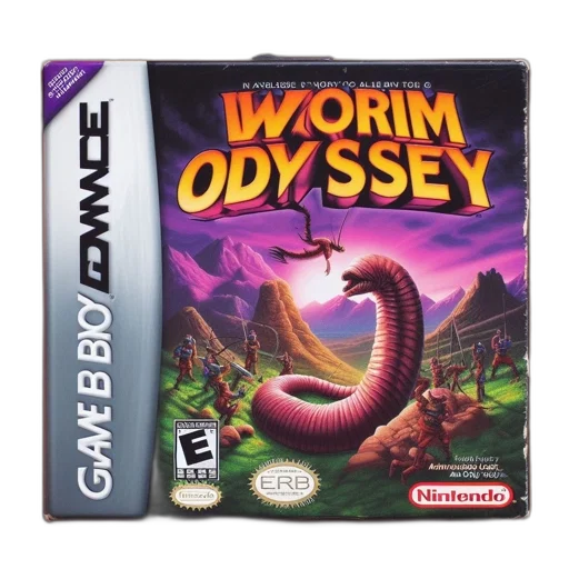 game, boy, advance, box, displays, worm, odyssey, vibrantly transparent PNG cut-out