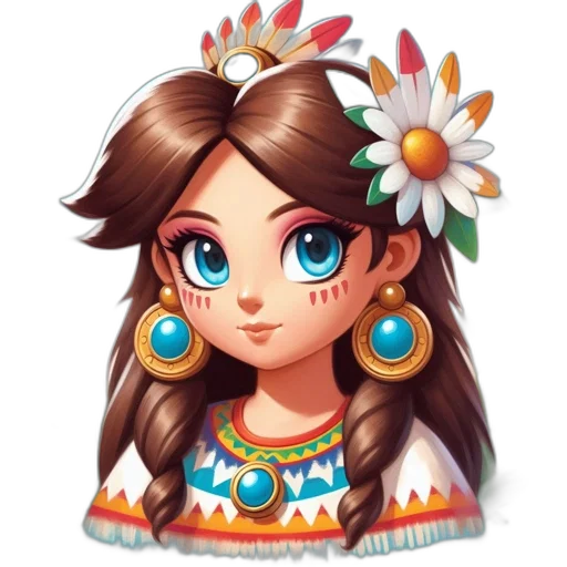 jewelry, face, crown, staff, fantasy art, pixel art, concept art, cartoon transparent PNG cut-out