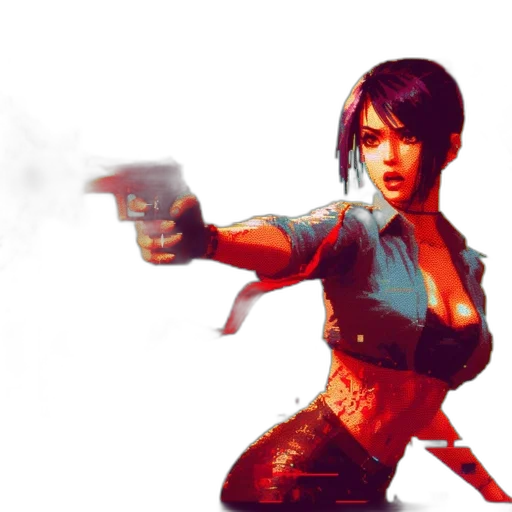 weapon, concept art, comic book art, cyberpunk, fantasy art, red, digitally, drawn transparent PNG cut-out