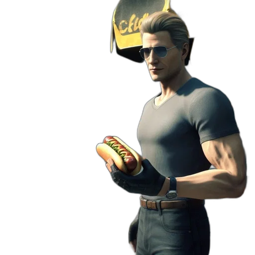food, weapon, jacket, robot, concept art, 3d render, photorealistic, vaporwave transparent PNG cut-out