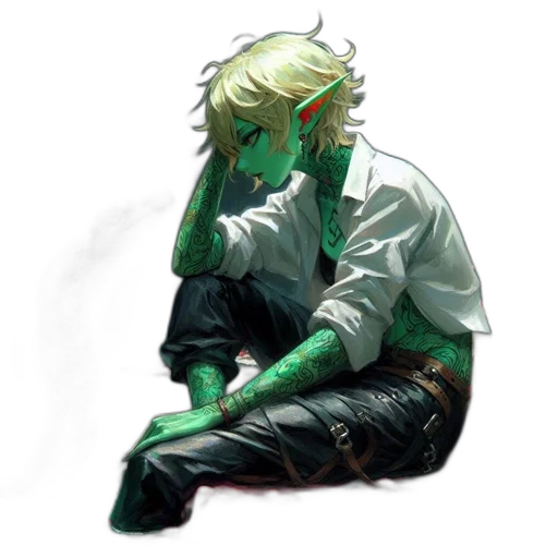 mask, staff, creature, jacket, concept art, fantasy art, pixel art, comic book art transparent PNG cut-out