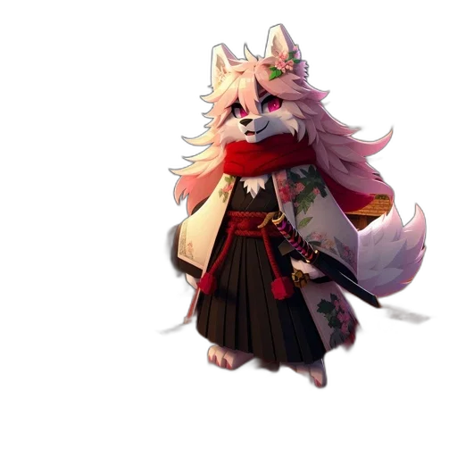 staff, animal, jacket, concept art, pixel art, fantasy art, anime, red transparent PNG cut-out
