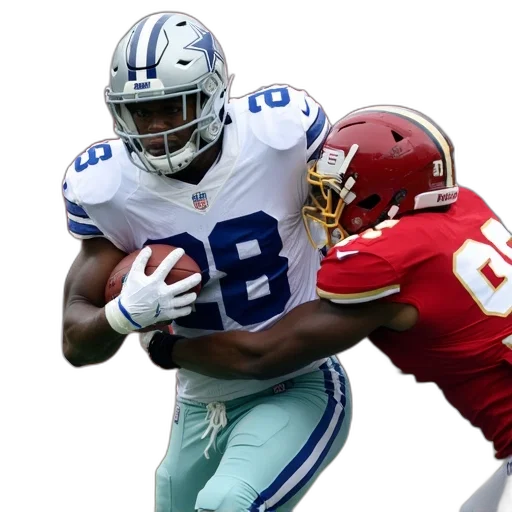 football, player, white, jersey, number, running, ball, being transparent PNG cut-out