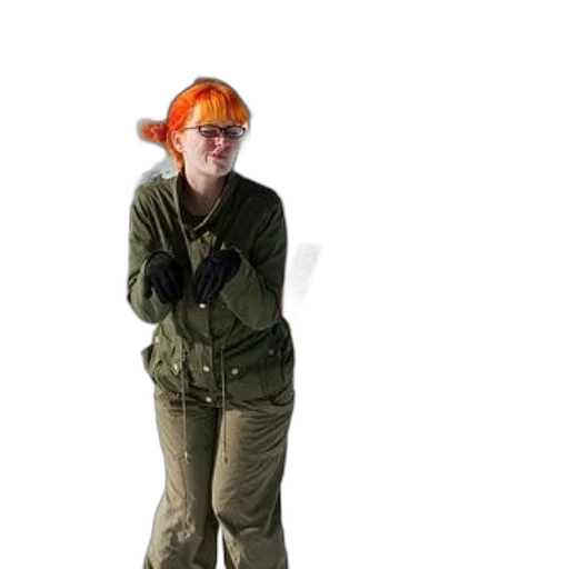 jacket, staff, weapon, hat, 3d render, concept art, green, woman transparent PNG cut-out