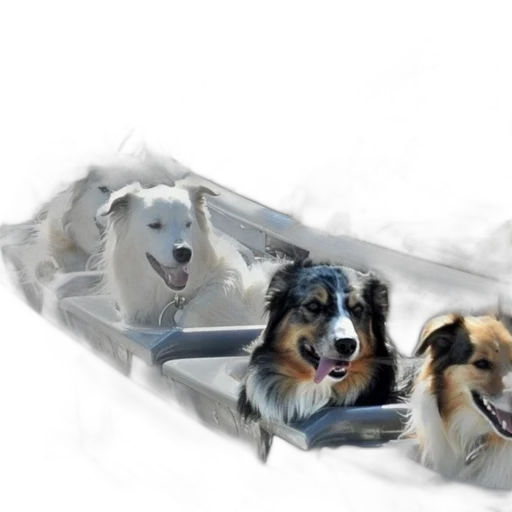 car, animal, photorealistic, concept art, watercolor, 3d render, dogs, ride transparent PNG cut-out