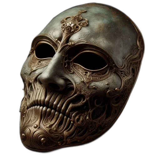 mask, face, jewelry, crown, photorealistic, concept art, 3d render, fantasy art transparent PNG cut-out
