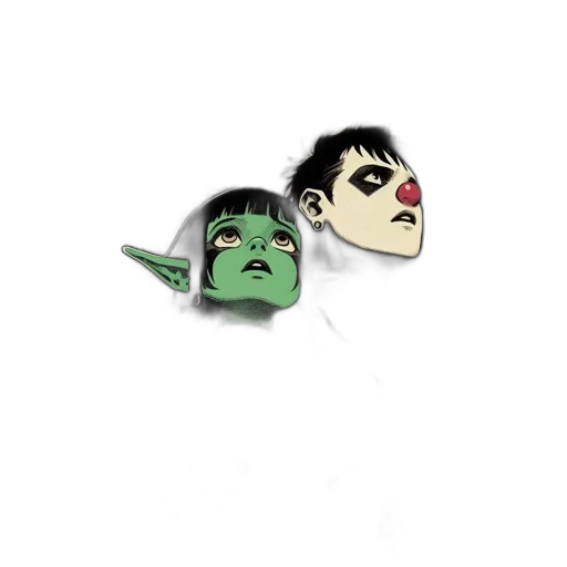 concept art, comic book art, pixel art, 3d render, outer space, green, two, animated transparent PNG cut-out