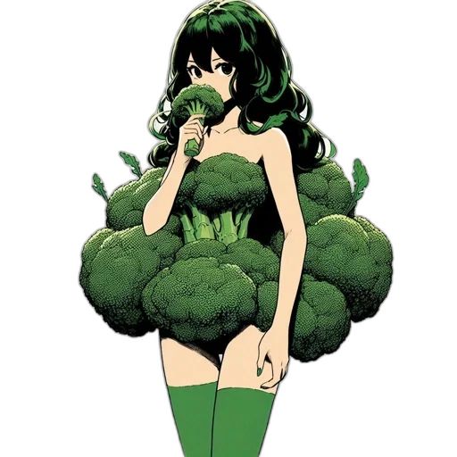 dress, food, flower, creature, pixel art, concept art, comic book art, anime transparent PNG cut-out