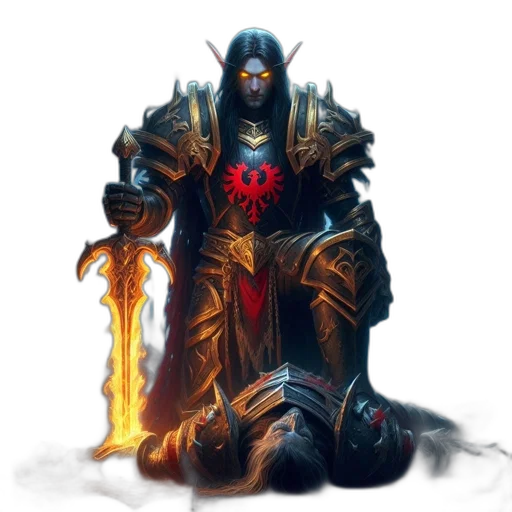 sword, weapon, staff, fantasy art, concept art, pixel art, comic book art, dark transparent PNG cut-out