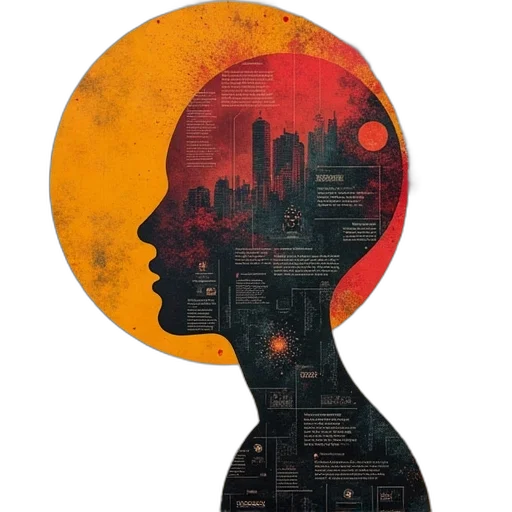 mask, face, robot, crown, concept art, cyberpunk, comic book art, watercolor transparent PNG cut-out