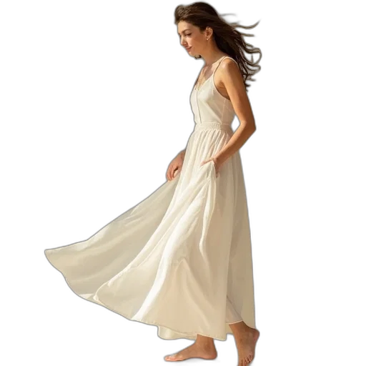 dress, photorealistic, midi, slip, skirt transparent PNG cut-out
