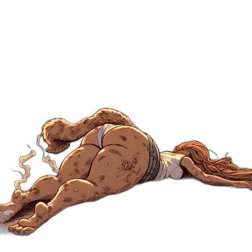 hair, creature, animal, staff, concept art, comic book art, photorealistic, fantasy art transparent PNG cut-out