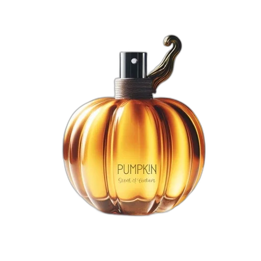 bottle, image, displays, pumpkin-shaped, perfume, containing, amber-colored, liquid transparent PNG cut-out