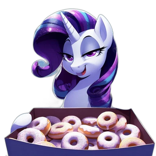 food, 3d render, rarity, little, pony, series, smiles, brightly transparent PNG cut-out