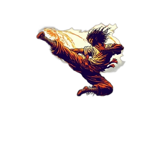 dragon, staff, jacket, weapon, pixel art, comic book art, concept art, anime transparent PNG cut-out