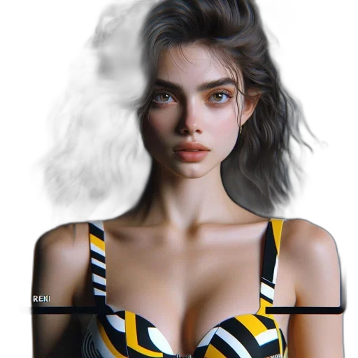dress, hair, face, jewelry, photorealistic, fantasy art, 3d render, concept art transparent PNG cut-out