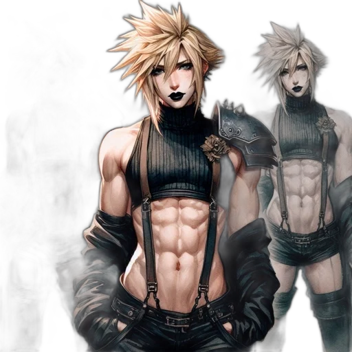 concept art, fantasy art, comic book art, cyberpunk, monochrome, dark, imposing, figure transparent PNG cut-out