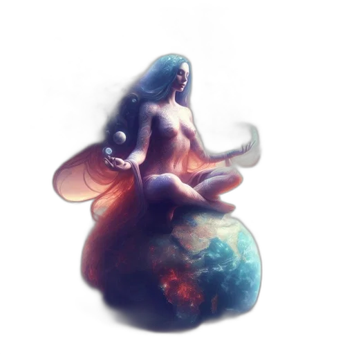 creature, dress, jewelry, bottle, fantasy art, concept art, 3d render, watercolor transparent PNG cut-out
