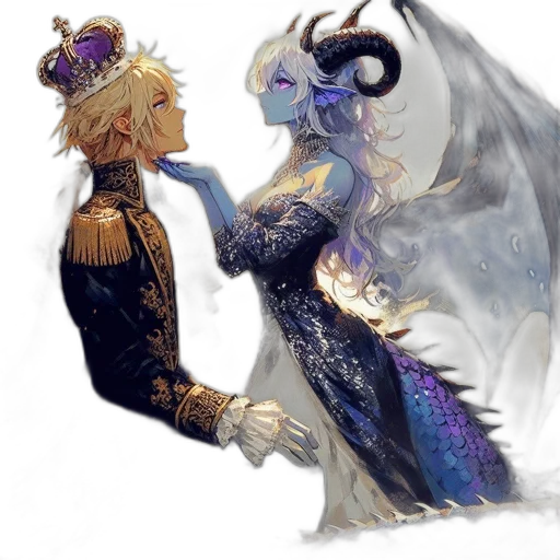 dragon, crown, mask, fantasy art, concept art, watercolor, pixel art, outer space transparent PNG cut-out