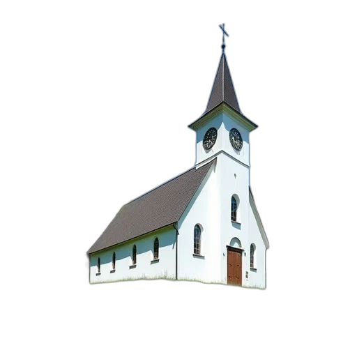 building, 3d render, concept art, photorealistic, watercolor, white, church, pointed transparent PNG cut-out